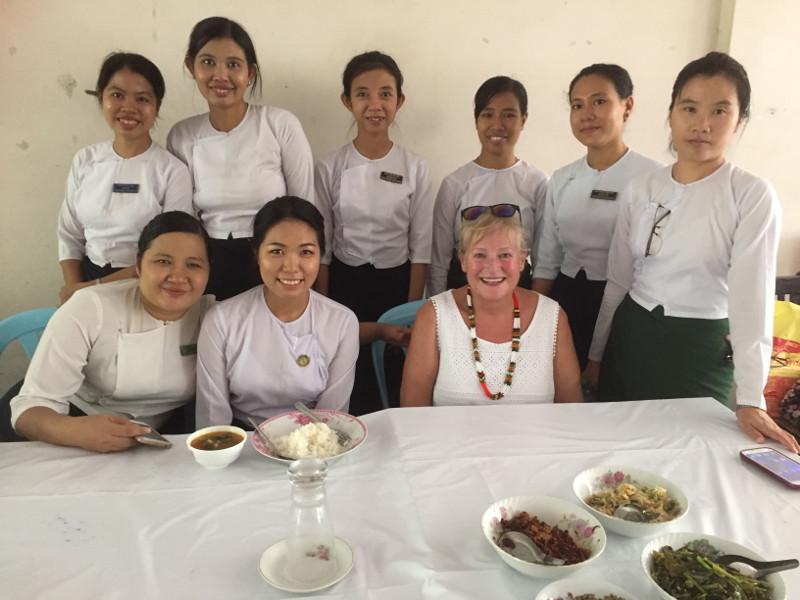 Midwives group photo in Myanmar 