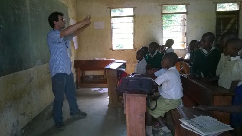 Teaching maths in Kashangati, Tanzania